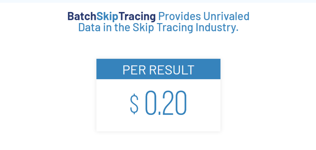 Batch Skip Tracing price list